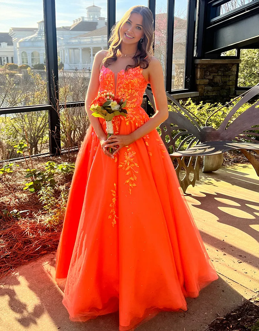 Wholesa A-Line Sparkly Strapless Flower Tiered Corset Black Long formal dresses evening gown Prom Dress with Slit main image 1