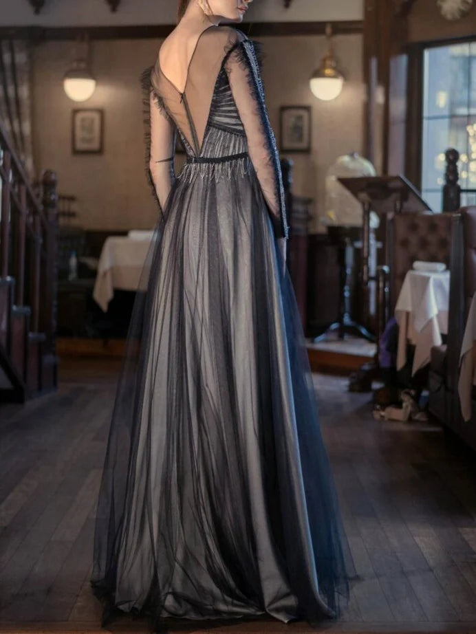 CNTNZ DRESS Exquisite Mermaid V-Neck Spaghetti Straps Side Fork Backless Charming Hot Sale Prom Dress