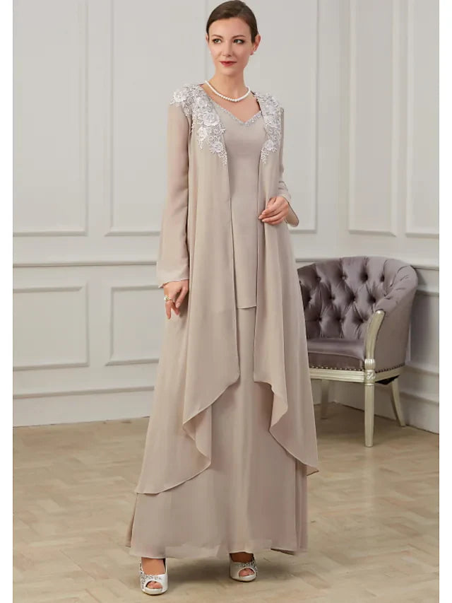 A-Line Floor Length Polyester Mother Dress CM0200