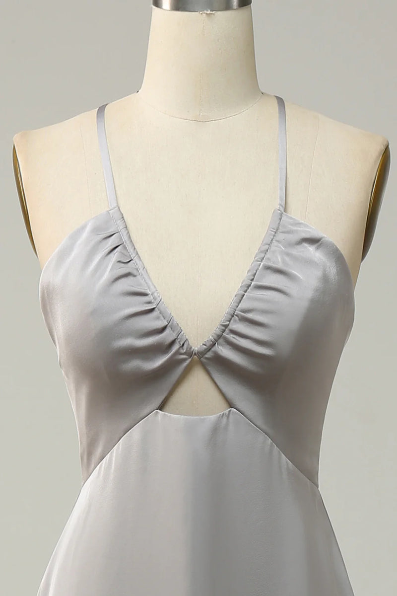 Wholesa Mermaid Spaghetti Straps Long Bridesmaid Dress with Open Back ...