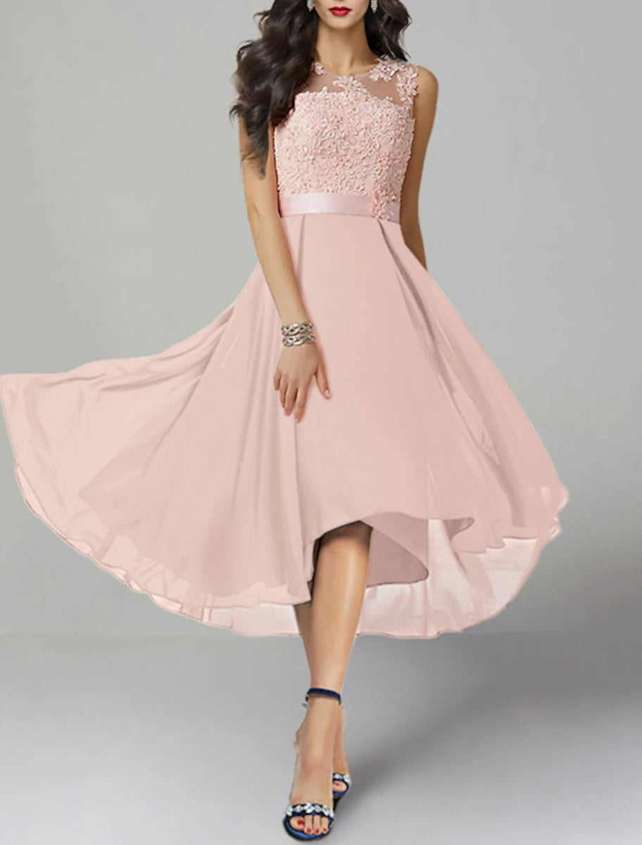 Wholesa A-Line Cocktail Dresses High Low Dress Wedding Guest Asymmetri