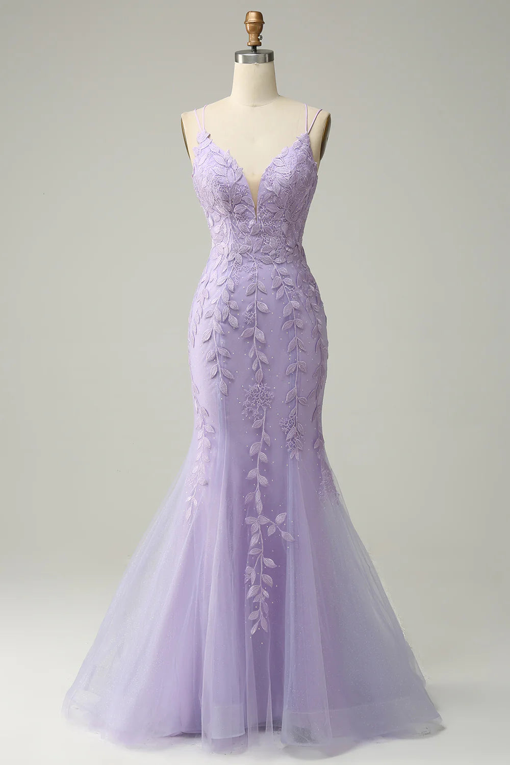 Uniquedresss Puffy V Neck Organza Applique Modest Prom Dress Evening Dress UQP0013 main image 1