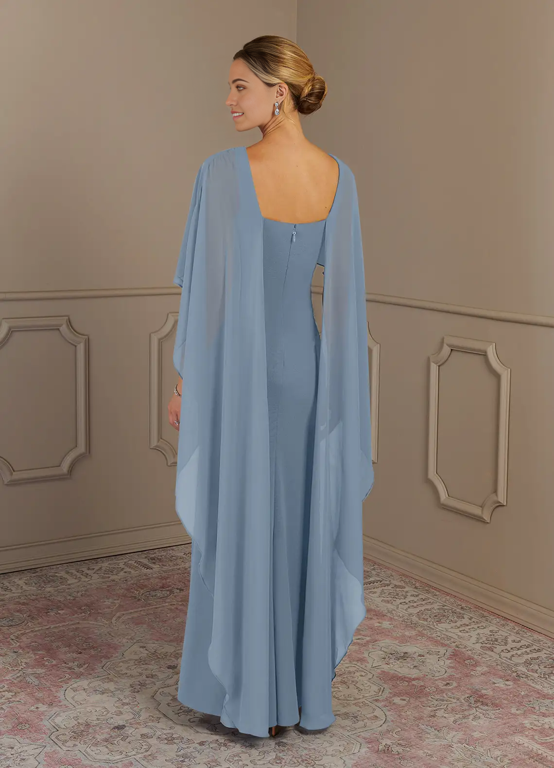 Wholesa Sheath Scoop Dusty Blue formal dresses evening gown Mother of