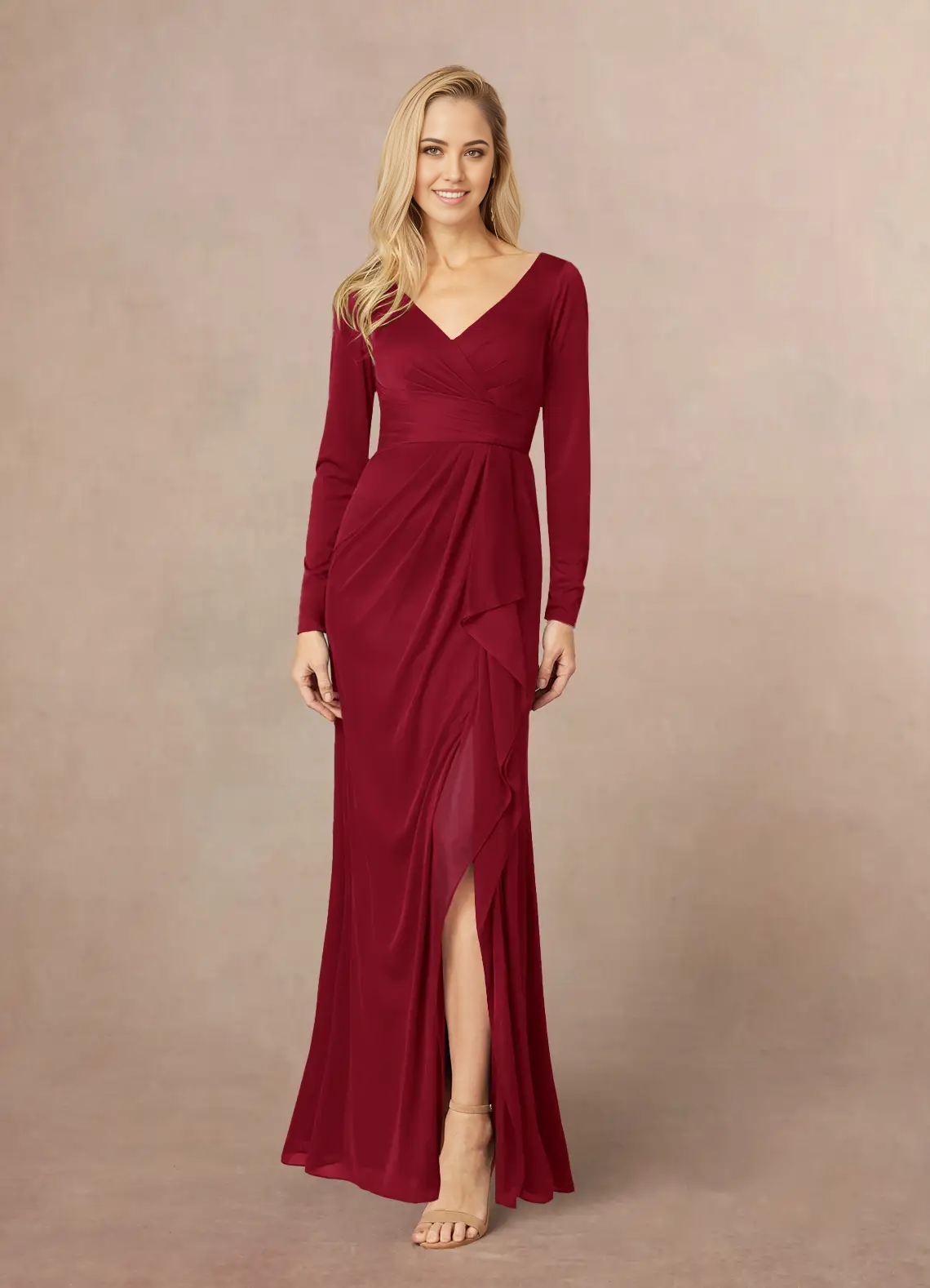 Wholesa Mermaid V Neck Sequins Satin Shiny Pink formal dresses Bridesmaid Dresses evening gown Prom Dress
