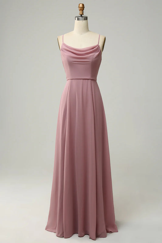 Wholesa A Line Sleeveless Long Bridesmaid Dress