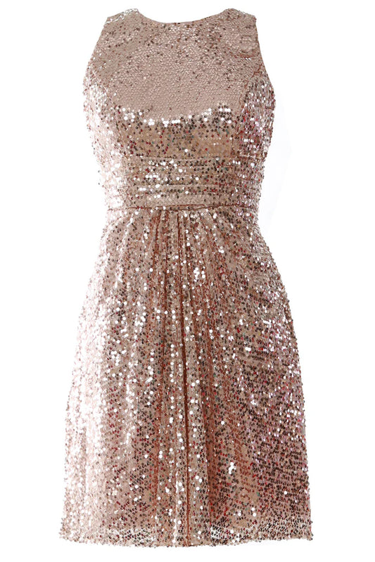 Wholesa Sequin Neck Short Bridesmaid Dresses