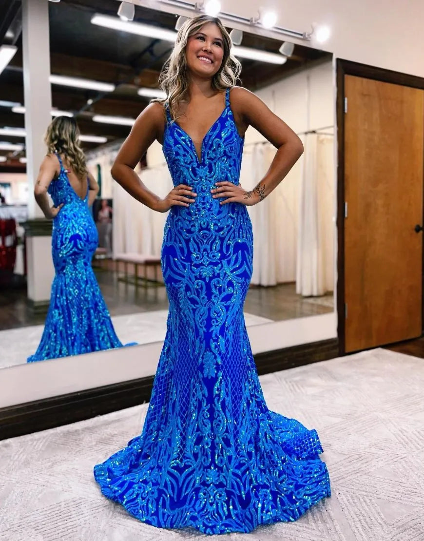 Wholesa Mermaid V-Neck Patterns Prom Dress – CNTNZ Dresses Wholesale