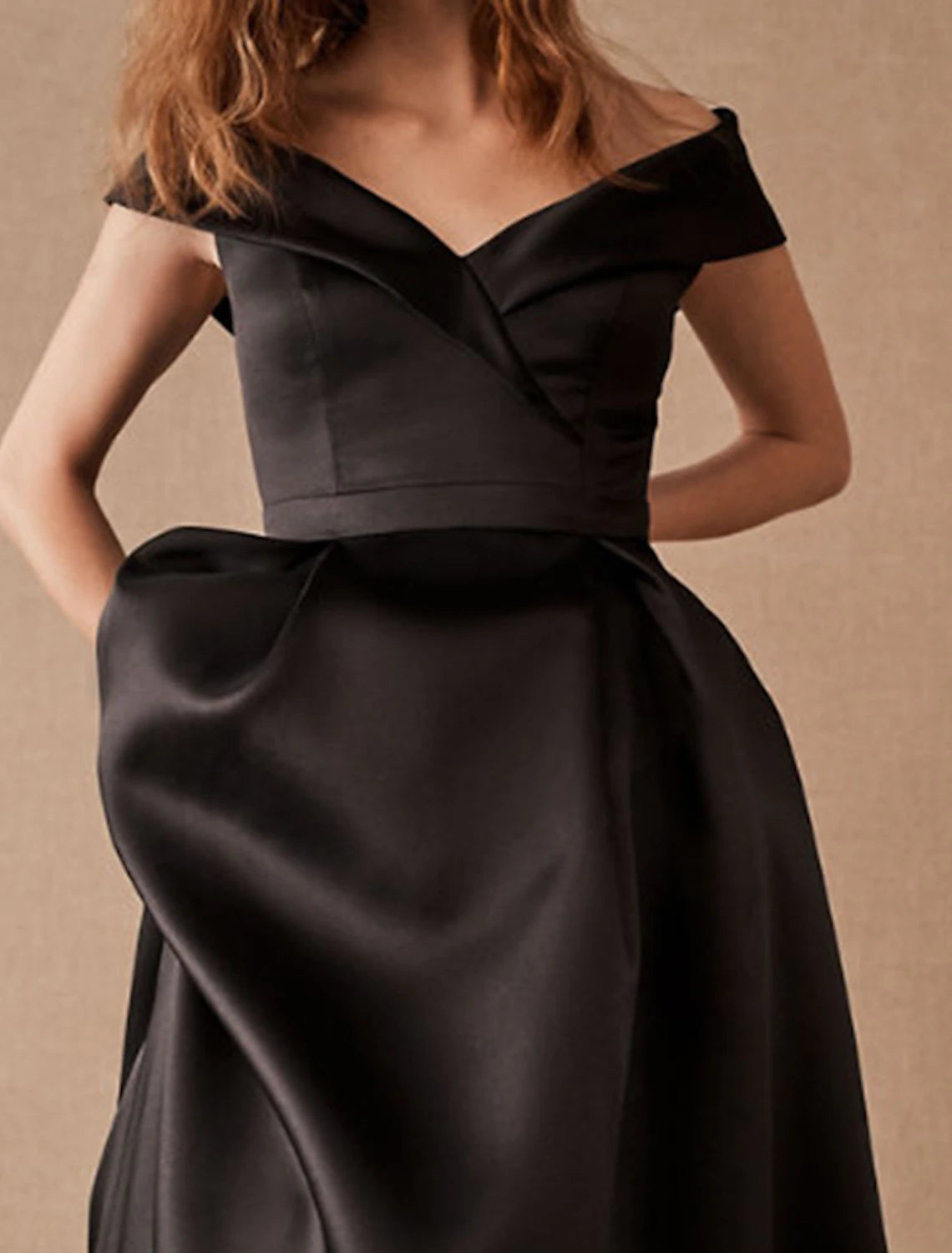 A-Line/Princess Off-the-Shoulder Floor-length Plus Size Prom Dresses