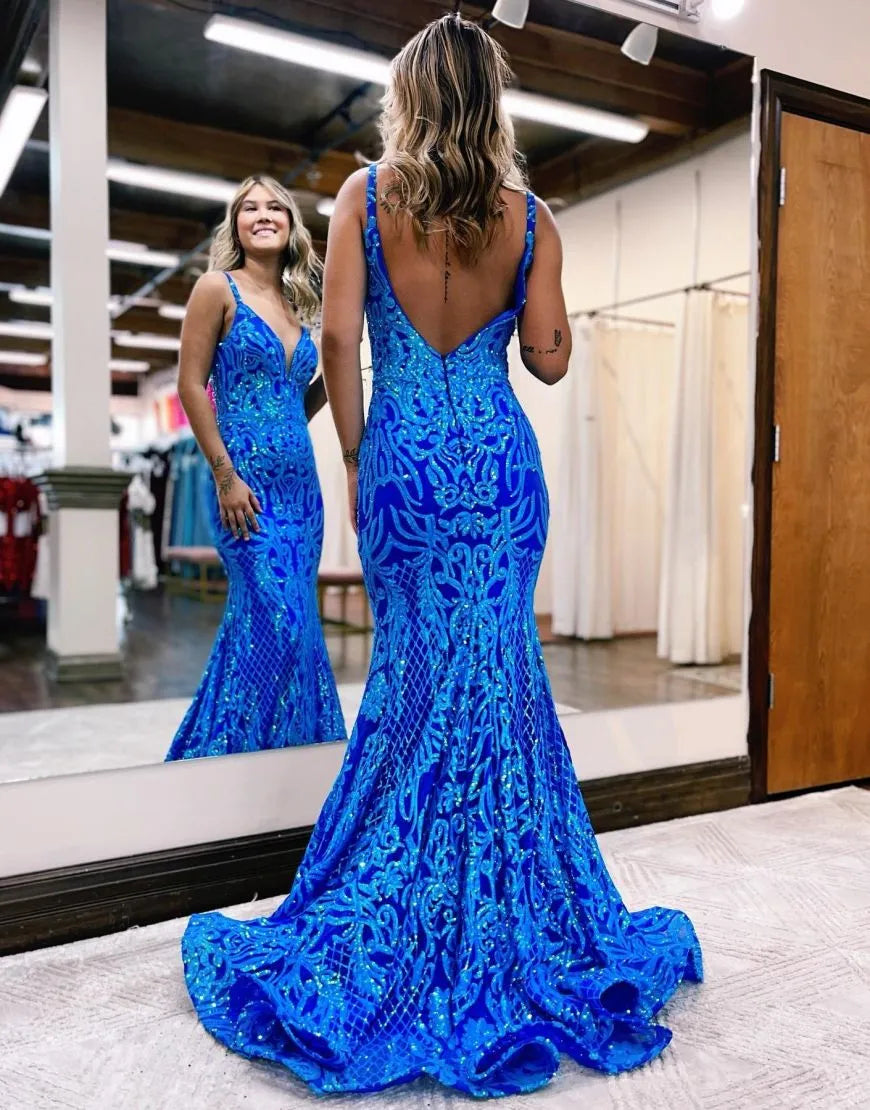 Wholesa Mermaid V-Neck Patterns Prom Dress – CNTNZ Dresses Wholesale