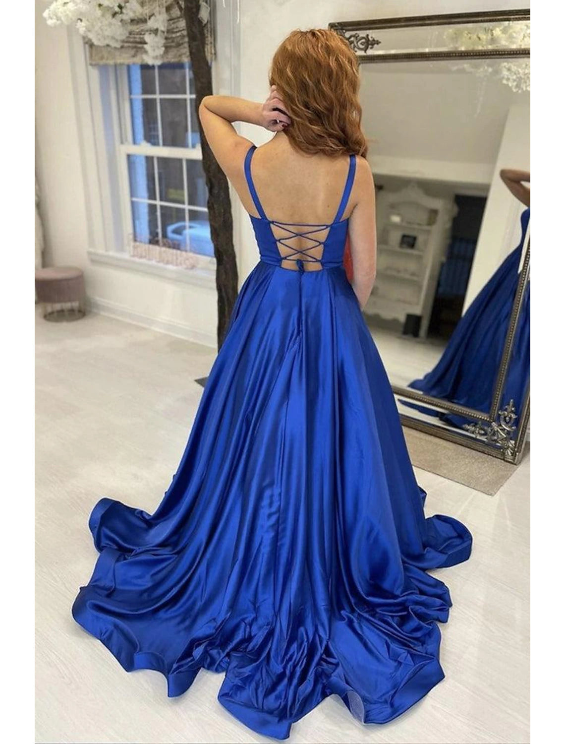 Wholesa A-Line Prom Dresses Princess Dress Formal Prom Sweep / Brush Train Sleeveless Strapless Satin Backless with Pleats
